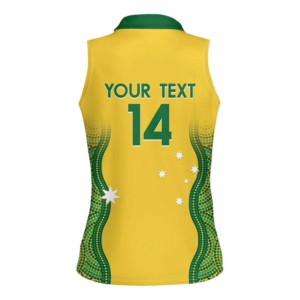 Custom Australia Opals Women Sleeveless Polo Shirt Indigenous Art