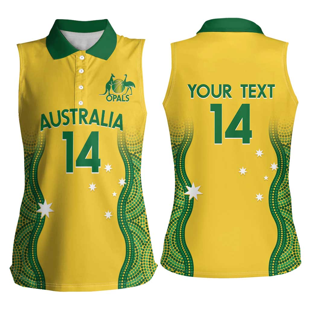 Custom Australia Opals Women Sleeveless Polo Shirt Indigenous Art