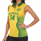 Custom Australia Opals Women Sleeveless Polo Shirt Indigenous Art