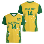 Custom Australia Opals Women V-Neck T-Shirt Indigenous Art