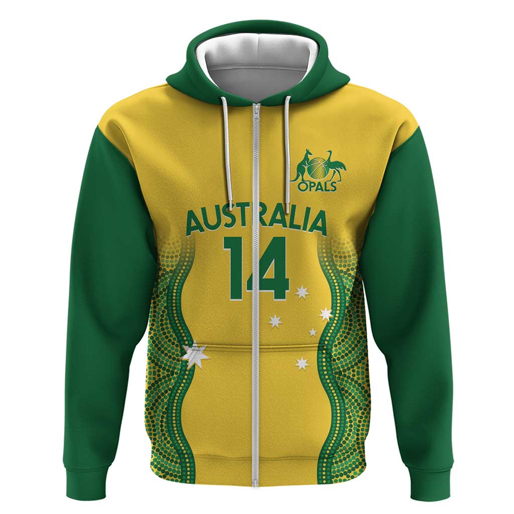 Custom Australia Opals Zip Hoodie Indigenous Art