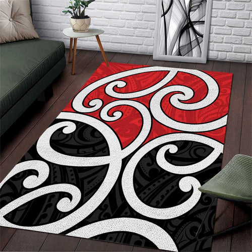 New Zealand Area Rug Maori Koru Tino Rangatiratanga Color - Aussie Hoodie
