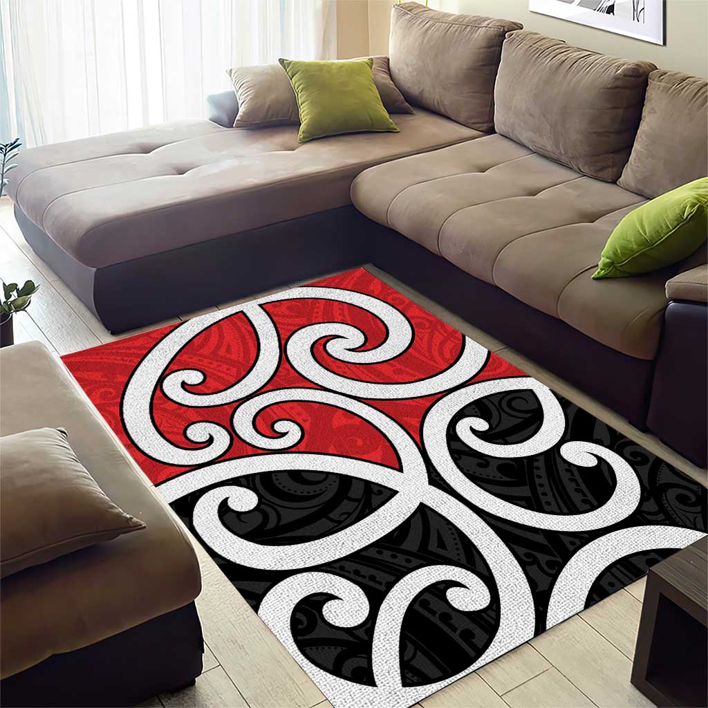 New Zealand Area Rug Maori Koru Tino Rangatiratanga Color - Aussie Hoodie