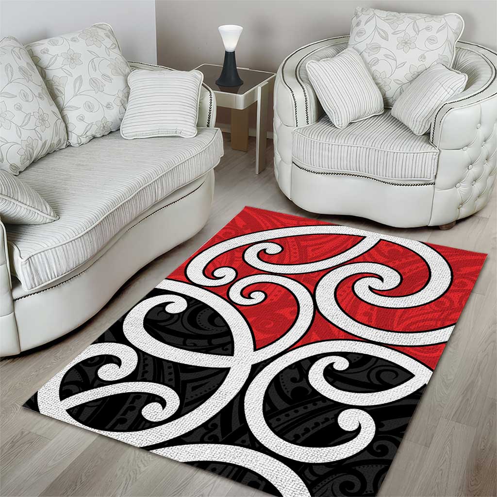 New Zealand Area Rug Maori Koru Tino Rangatiratanga Color - Aussie Hoodie