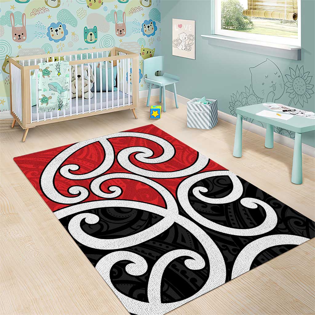 New Zealand Area Rug Maori Koru Tino Rangatiratanga Color - Aussie Hoodie