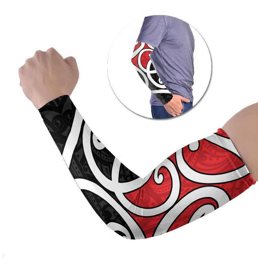 New Zealand Arm Sleeves Maori Koru Tino Rangatiratanga Color - Aussie Hoodie