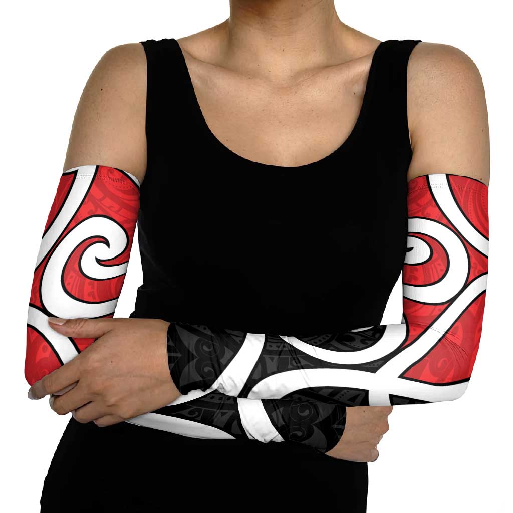 New Zealand Arm Sleeves Maori Koru Tino Rangatiratanga Color - Aussie Hoodie