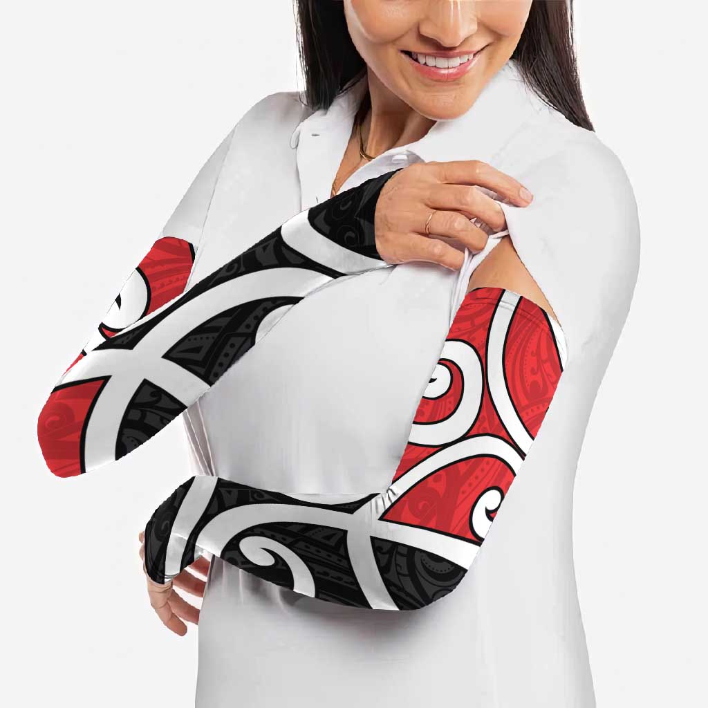 New Zealand Arm Sleeves Maori Koru Tino Rangatiratanga Color - Aussie Hoodie