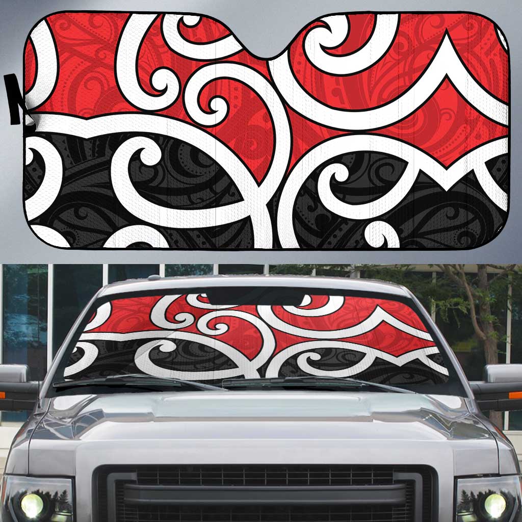 New Zealand Auto Sun Shade Maori Koru Tino Rangatiratanga Color - Aussie Hoodie