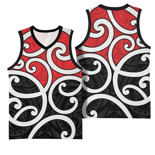 New Zealand Basketball Jersey Maori Koru Tino Rangatiratanga Color - Aussie Hoodie