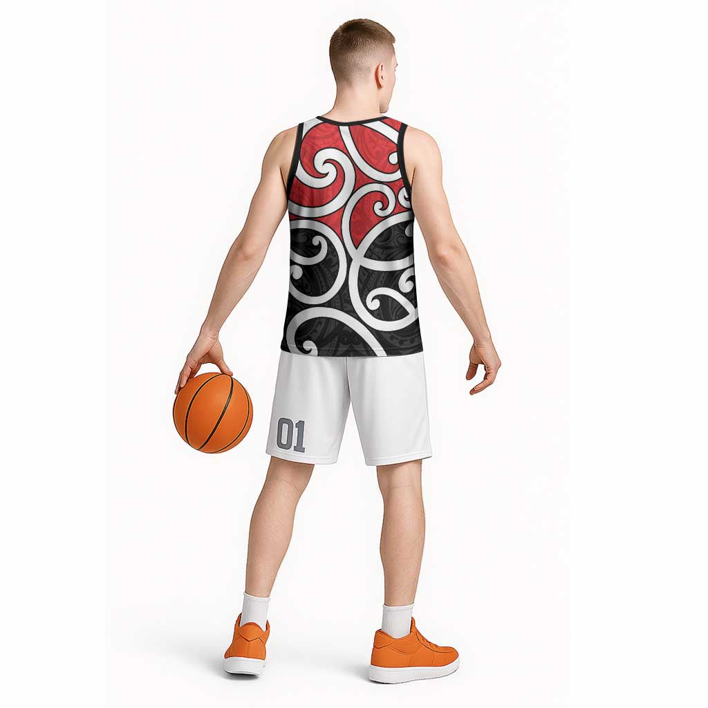 New Zealand Basketball Jersey Maori Koru Tino Rangatiratanga Color - Aussie Hoodie