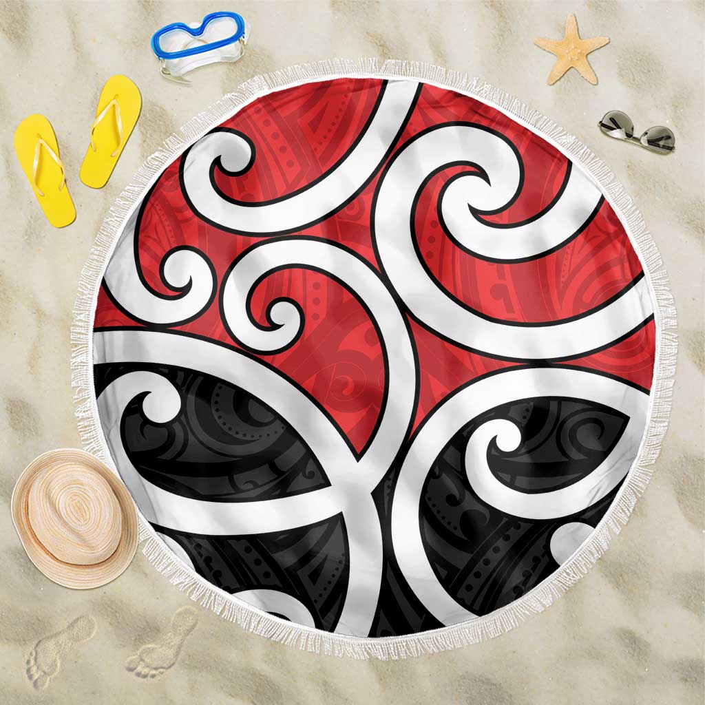 New Zealand Beach Blanket Maori Koru Tino Rangatiratanga Color - Aussie Hoodie