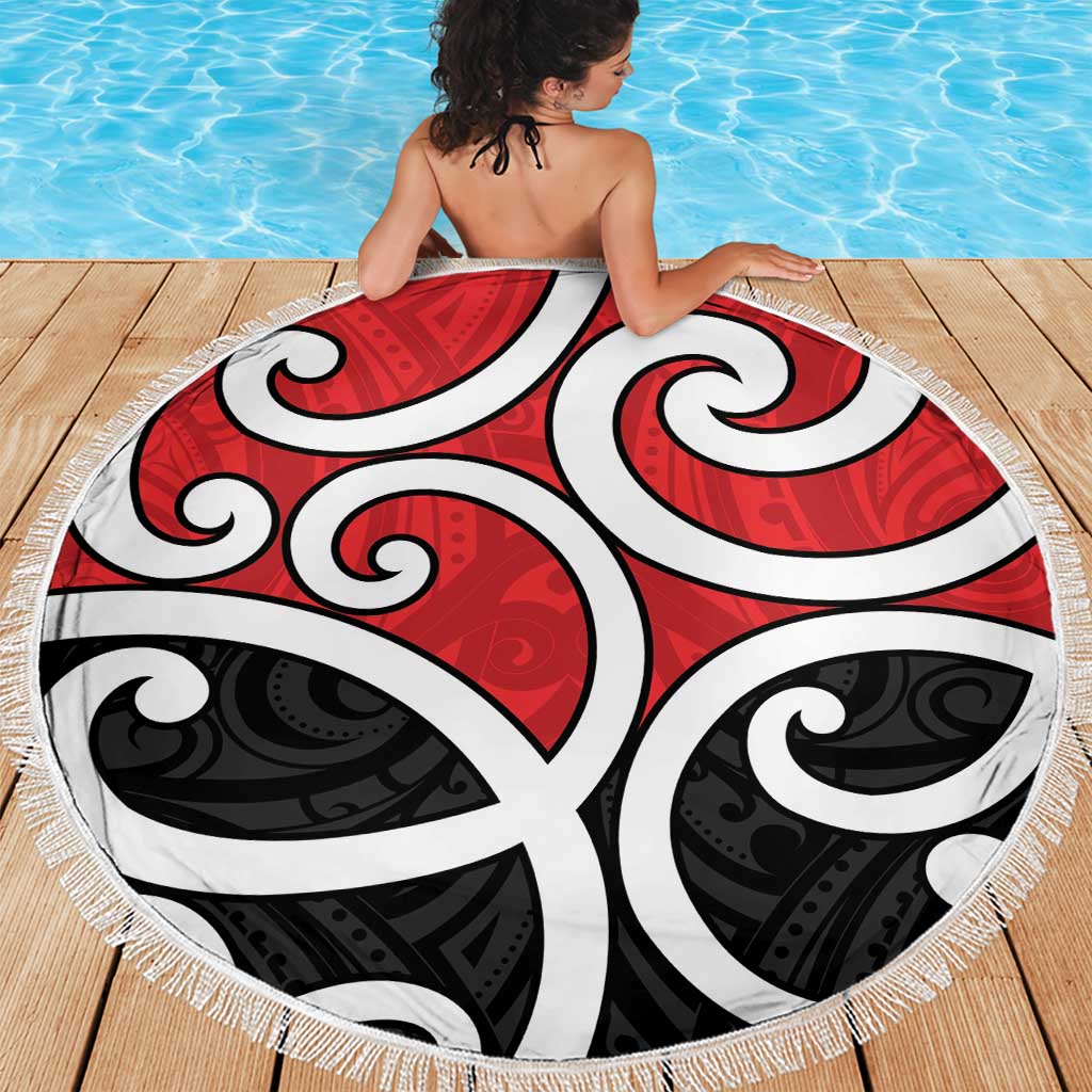 New Zealand Beach Blanket Maori Koru Tino Rangatiratanga Color - Aussie Hoodie