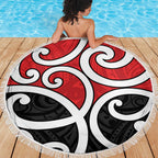 New Zealand Beach Blanket Maori Koru Tino Rangatiratanga Color - Aussie Hoodie