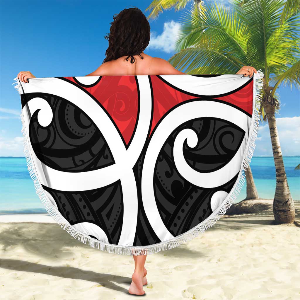 New Zealand Beach Blanket Maori Koru Tino Rangatiratanga Color - Aussie Hoodie