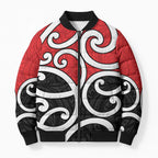 New Zealand Bomber Puffer Jacket Maori Koru Tino Rangatiratanga Color - Aussie Hoodie