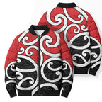 New Zealand Bomber Puffer Jacket Maori Koru Tino Rangatiratanga Color - Aussie Hoodie