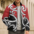 New Zealand Bomber Puffer Jacket Maori Koru Tino Rangatiratanga Color - Aussie Hoodie