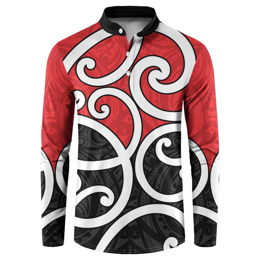 New Zealand Button Sweatshirt Maori Koru Tino Rangatiratanga Color - Aussie Hoodie