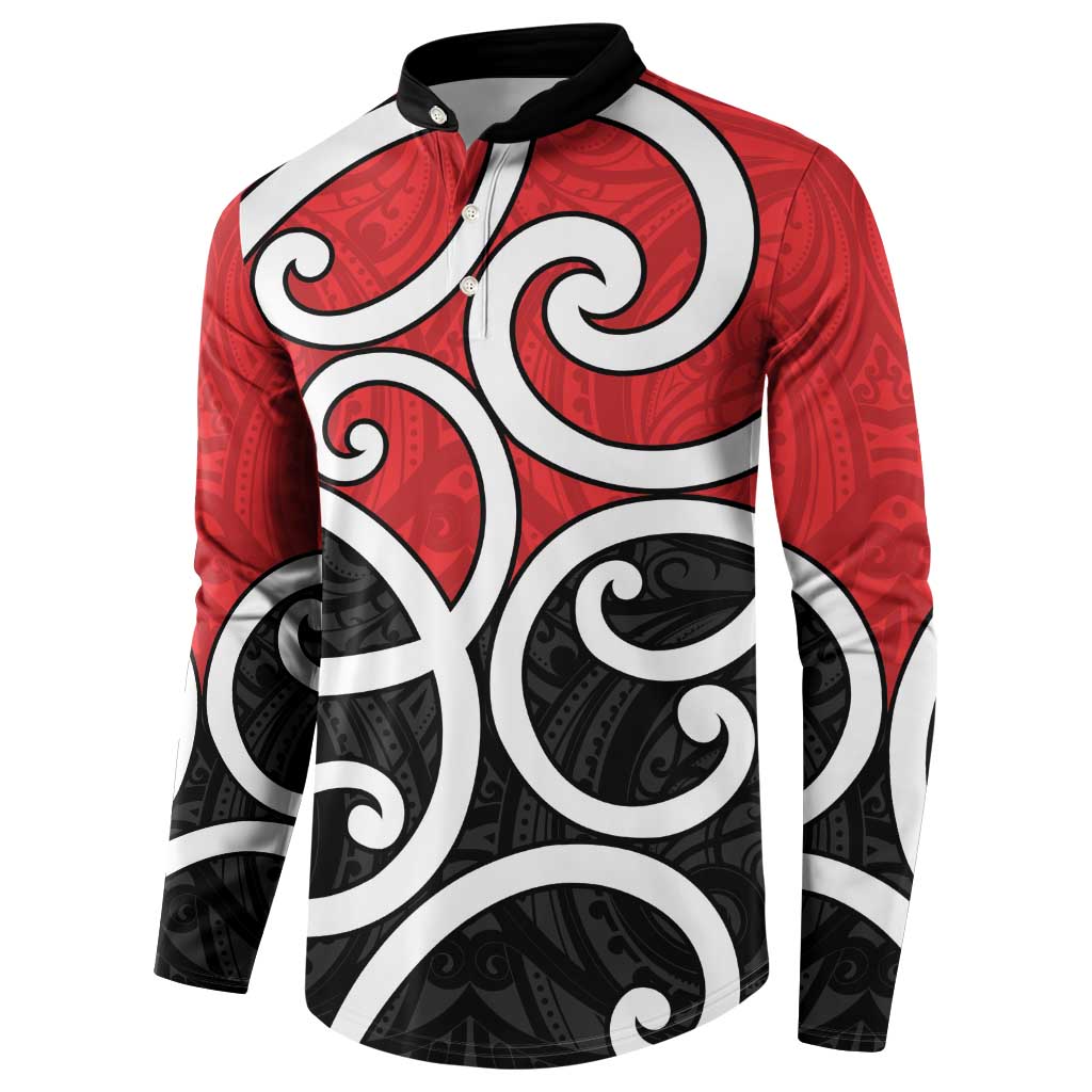 New Zealand Button Sweatshirt Maori Koru Tino Rangatiratanga Color - Aussie Hoodie