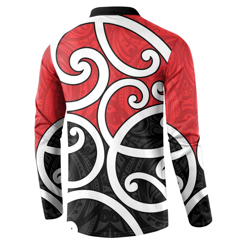 New Zealand Button Sweatshirt Maori Koru Tino Rangatiratanga Color - Aussie Hoodie