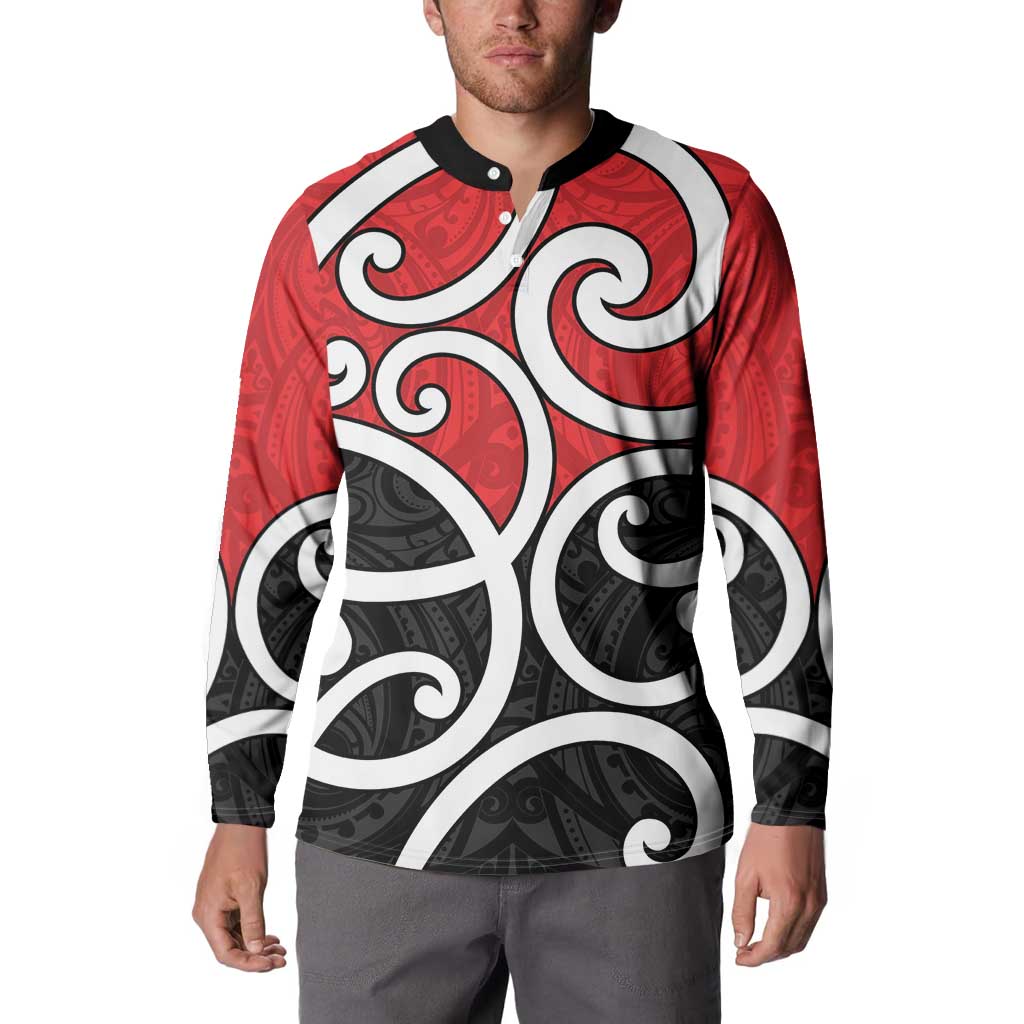 New Zealand Button Sweatshirt Maori Koru Tino Rangatiratanga Color - Aussie Hoodie