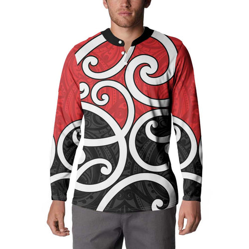 New Zealand Button Sweatshirt Maori Koru Tino Rangatiratanga Color - Aussie Hoodie