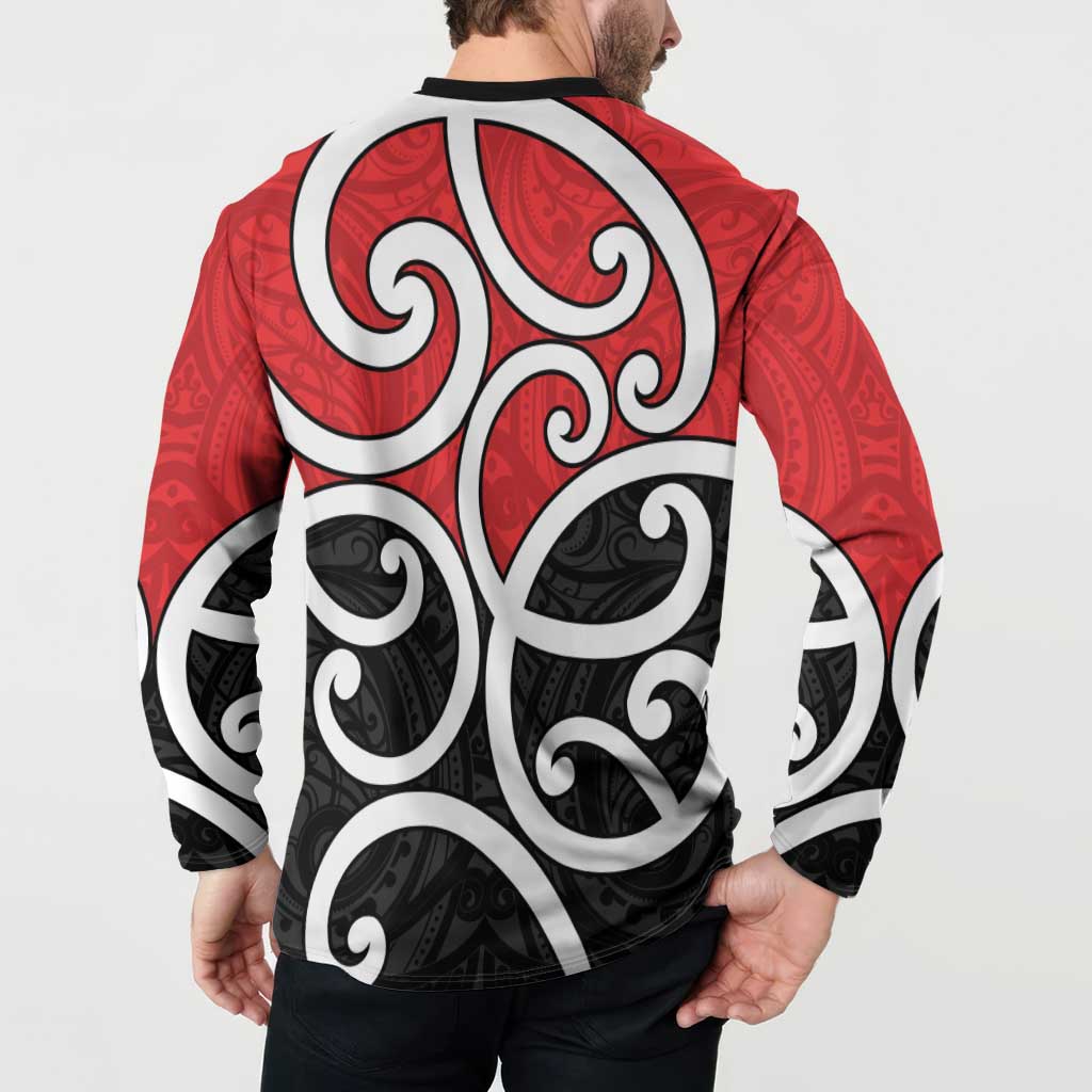 New Zealand Button Sweatshirt Maori Koru Tino Rangatiratanga Color - Aussie Hoodie