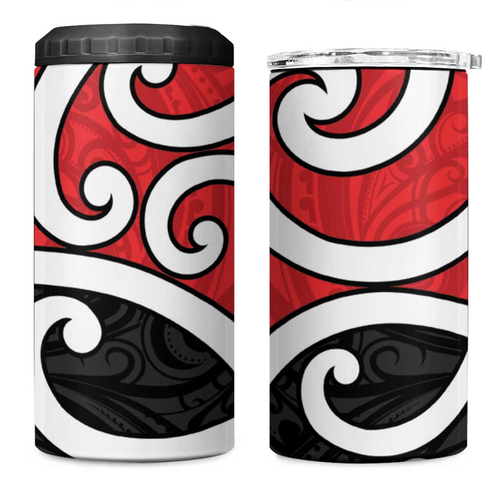 New Zealand 4 in 1 Can Cooler Tumbler Maori Koru Tino Rangatiratanga Color - Aussie Hoodie