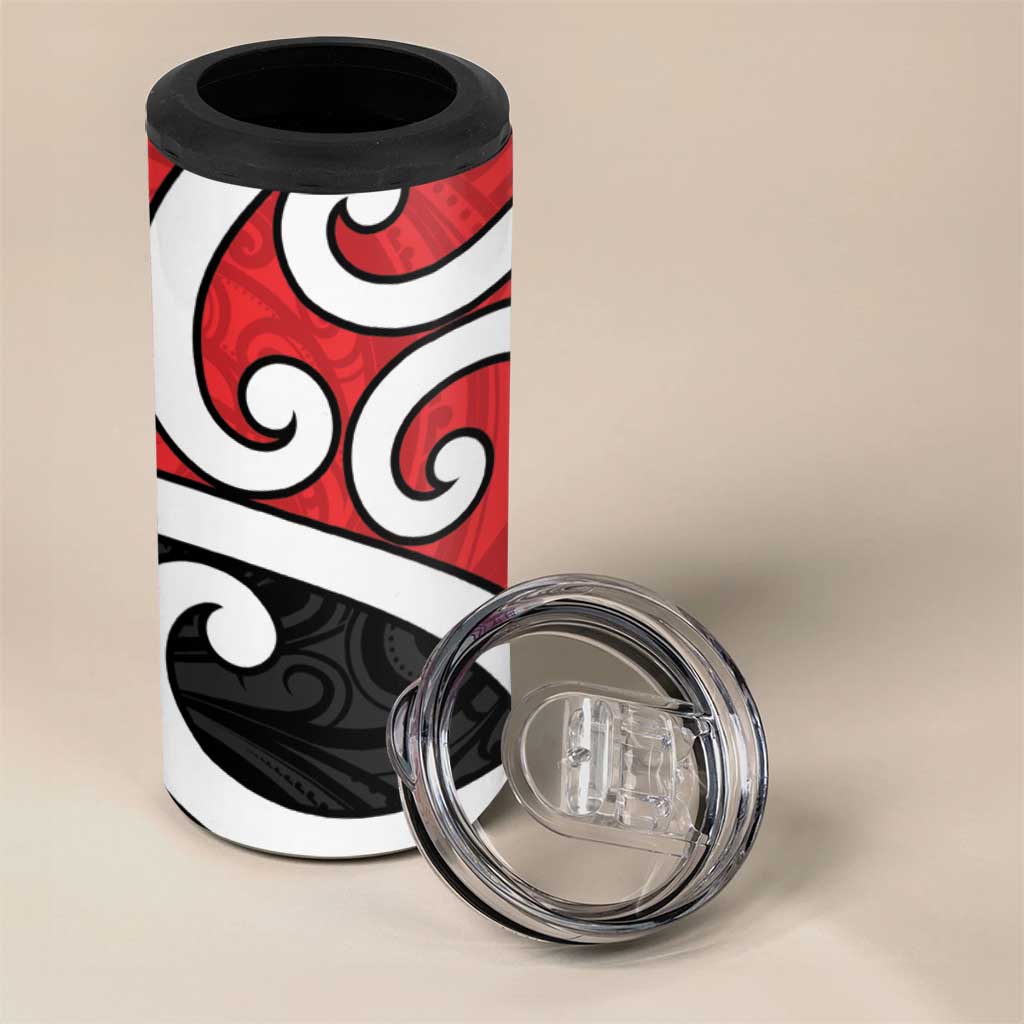 New Zealand 4 in 1 Can Cooler Tumbler Maori Koru Tino Rangatiratanga Color - Aussie Hoodie