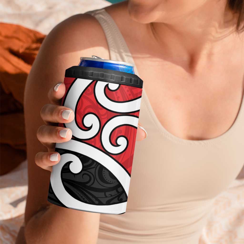 New Zealand 4 in 1 Can Cooler Tumbler Maori Koru Tino Rangatiratanga Color - Aussie Hoodie