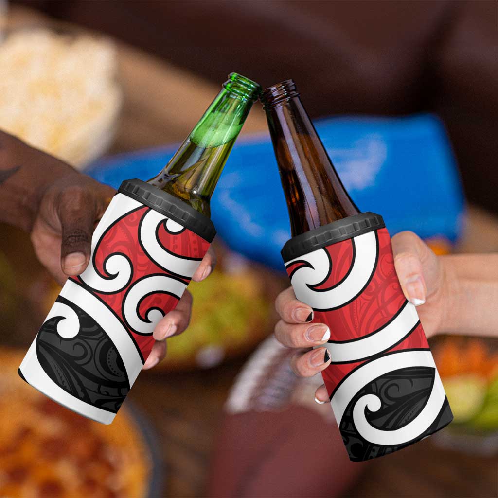 New Zealand 4 in 1 Can Cooler Tumbler Maori Koru Tino Rangatiratanga Color - Aussie Hoodie