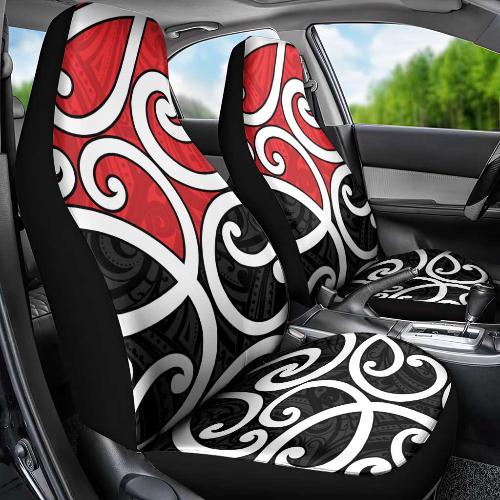 New Zealand Car Seat Cover Maori Koru Tino Rangatiratanga Color - Aussie Hoodie