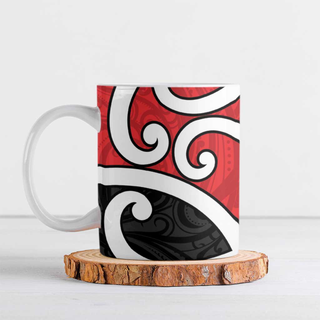 New Zealand Ceramic Mug Maori Koru Tino Rangatiratanga Color - Aussie Hoodie