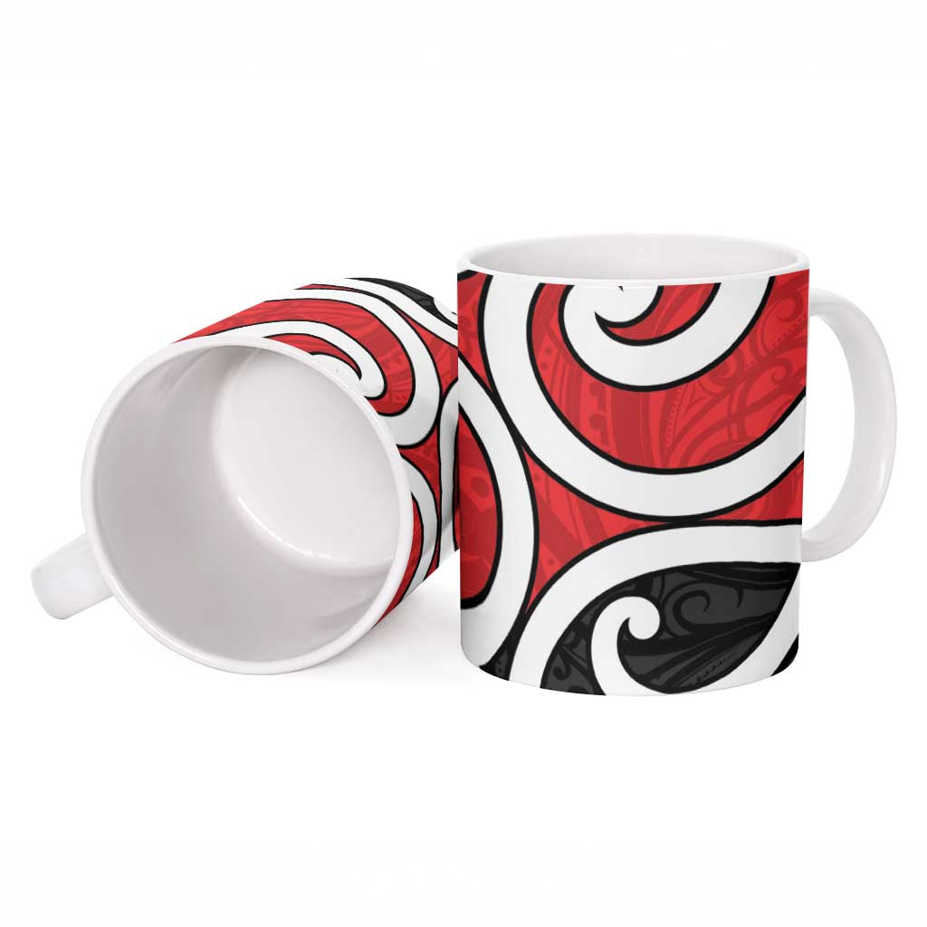 New Zealand Ceramic Mug Maori Koru Tino Rangatiratanga Color - Aussie Hoodie
