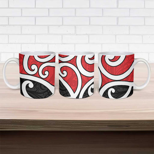 New Zealand Ceramic Mug Maori Koru Tino Rangatiratanga Color - Aussie Hoodie