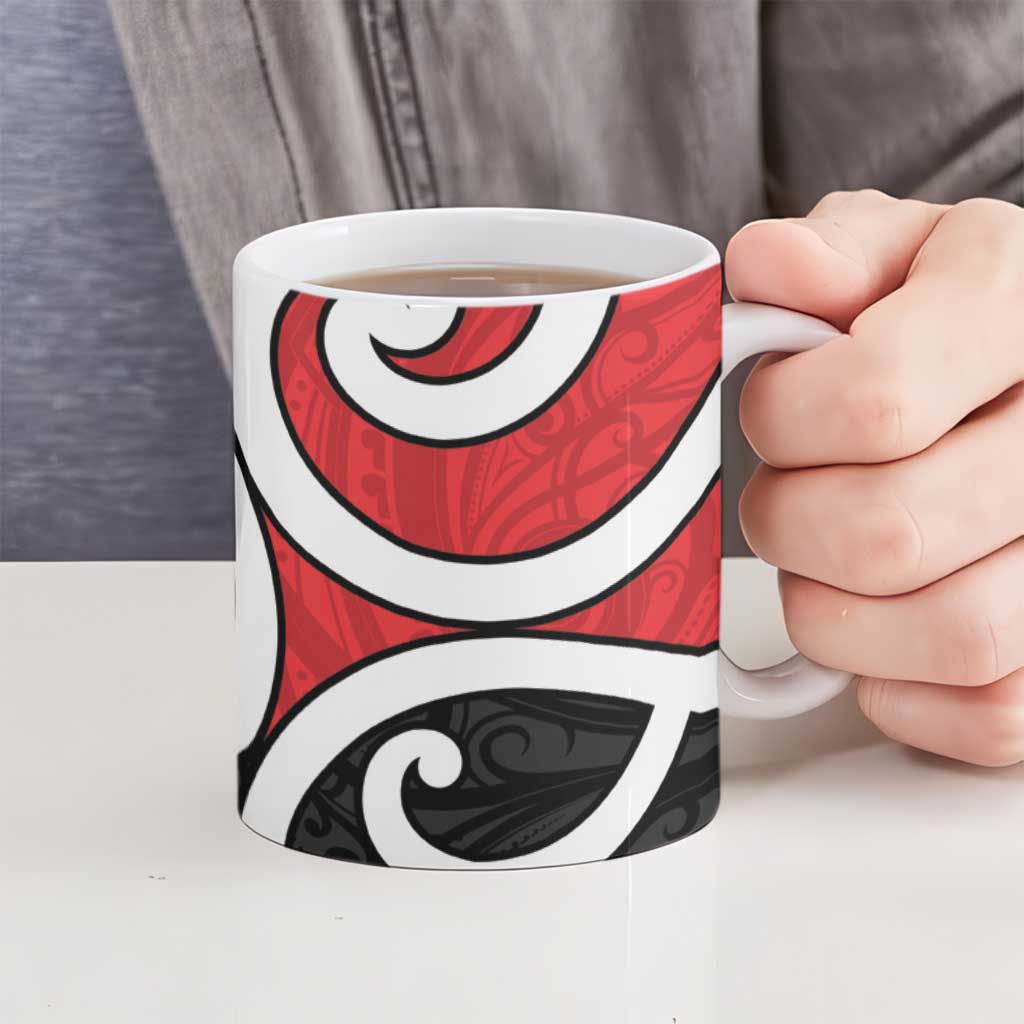 New Zealand Ceramic Mug Maori Koru Tino Rangatiratanga Color - Aussie Hoodie