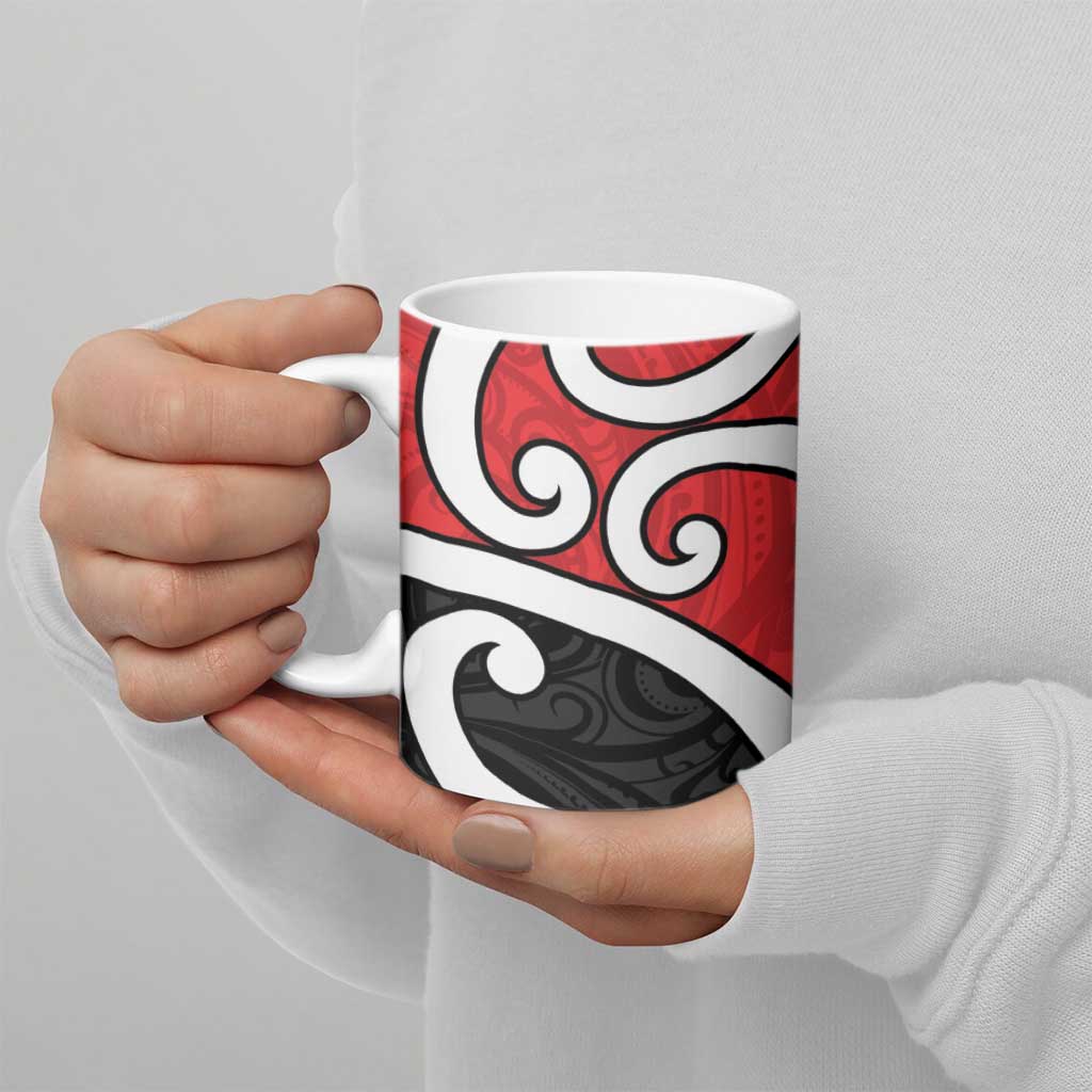 New Zealand Ceramic Mug Maori Koru Tino Rangatiratanga Color - Aussie Hoodie