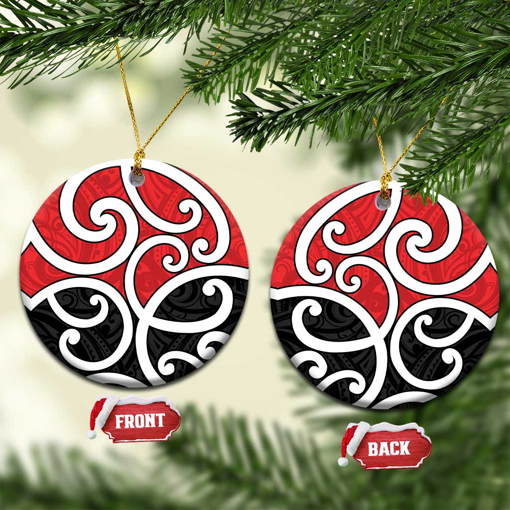 New Zealand Ceramic Ornament Maori Koru Tino Rangatiratanga Color - Aussie Hoodie