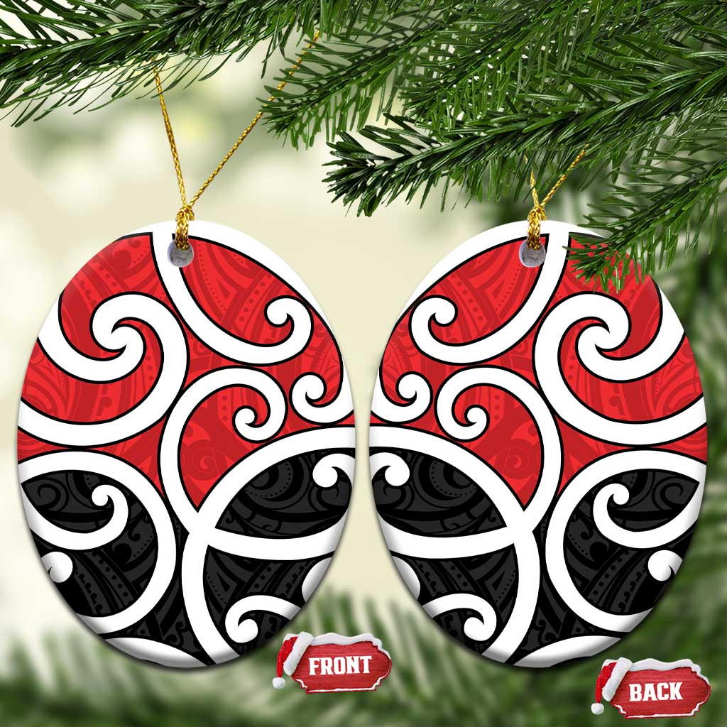 New Zealand Ceramic Ornament Maori Koru Tino Rangatiratanga Color - Aussie Hoodie
