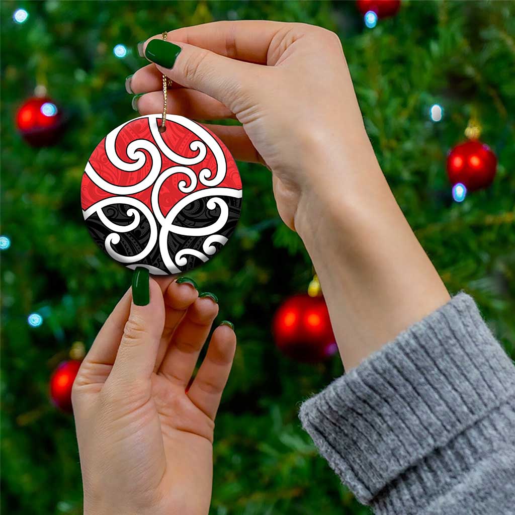 New Zealand Ceramic Ornament Maori Koru Tino Rangatiratanga Color - Aussie Hoodie