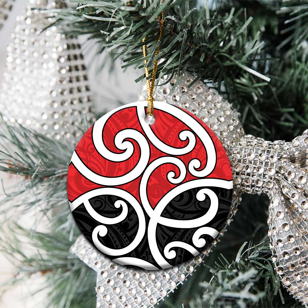 New Zealand Ceramic Ornament Maori Koru Tino Rangatiratanga Color - Aussie Hoodie