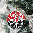 New Zealand Ceramic Ornament Maori Koru Tino Rangatiratanga Color - Aussie Hoodie