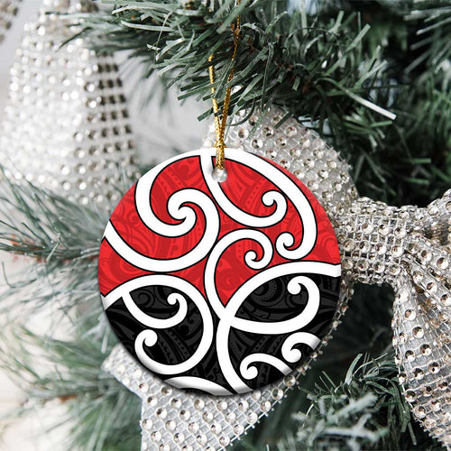 New Zealand Ceramic Ornament Maori Koru Tino Rangatiratanga Color - Aussie Hoodie