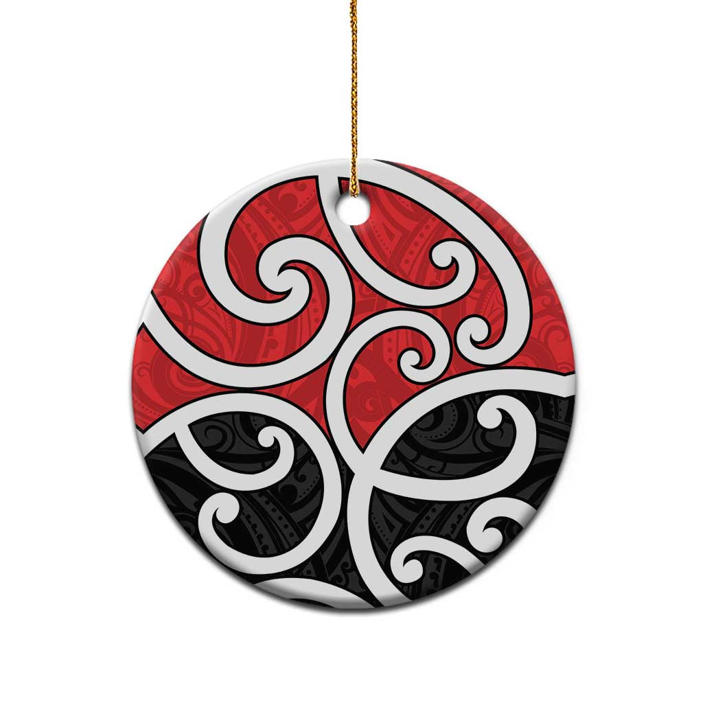 New Zealand Ceramic Ornament Maori Koru Tino Rangatiratanga Color - Aussie Hoodie