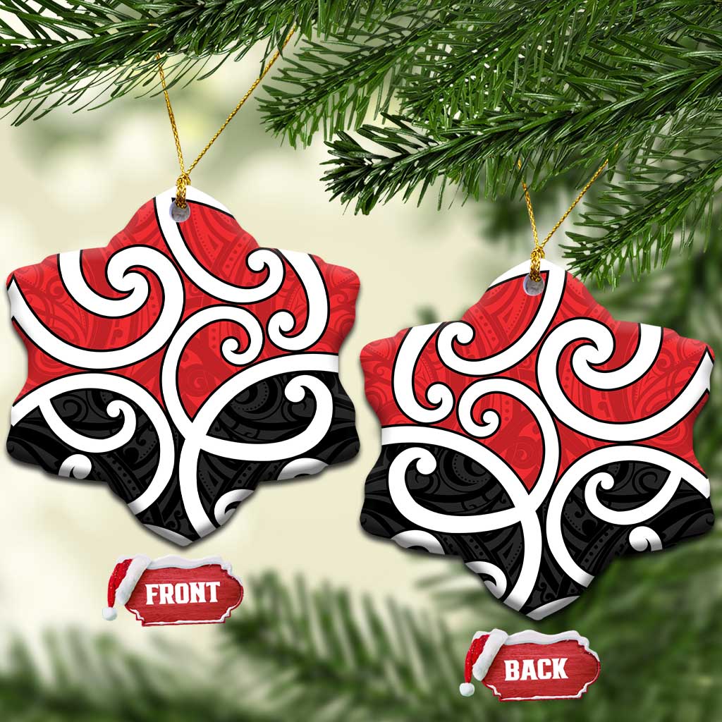 New Zealand Ceramic Ornament Maori Koru Tino Rangatiratanga Color - Aussie Hoodie