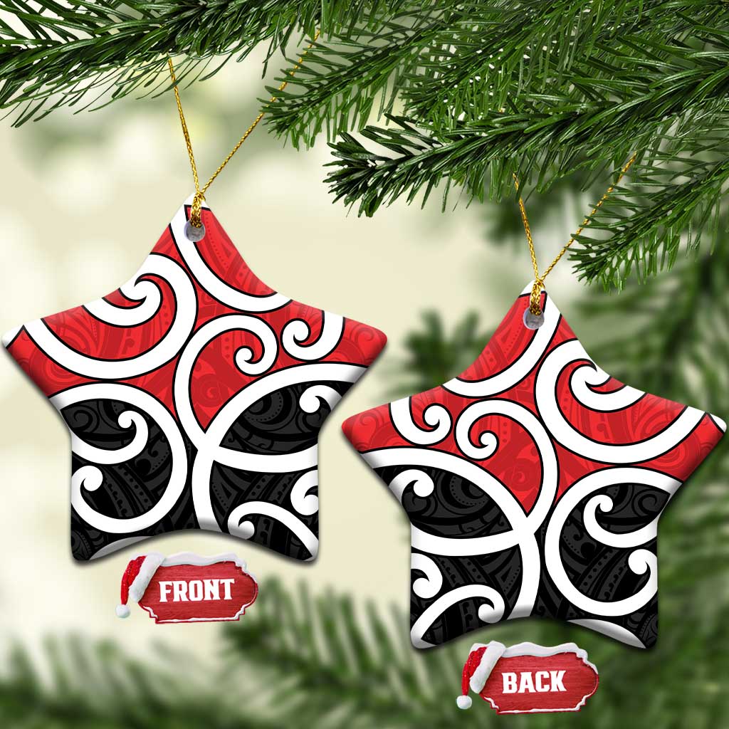 New Zealand Ceramic Ornament Maori Koru Tino Rangatiratanga Color - Aussie Hoodie