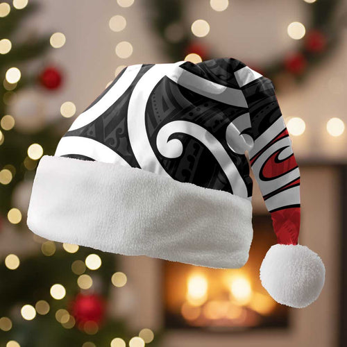 New Zealand Christmas Santa Hat Maori Koru Tino Rangatiratanga Color - Aussie Hoodie