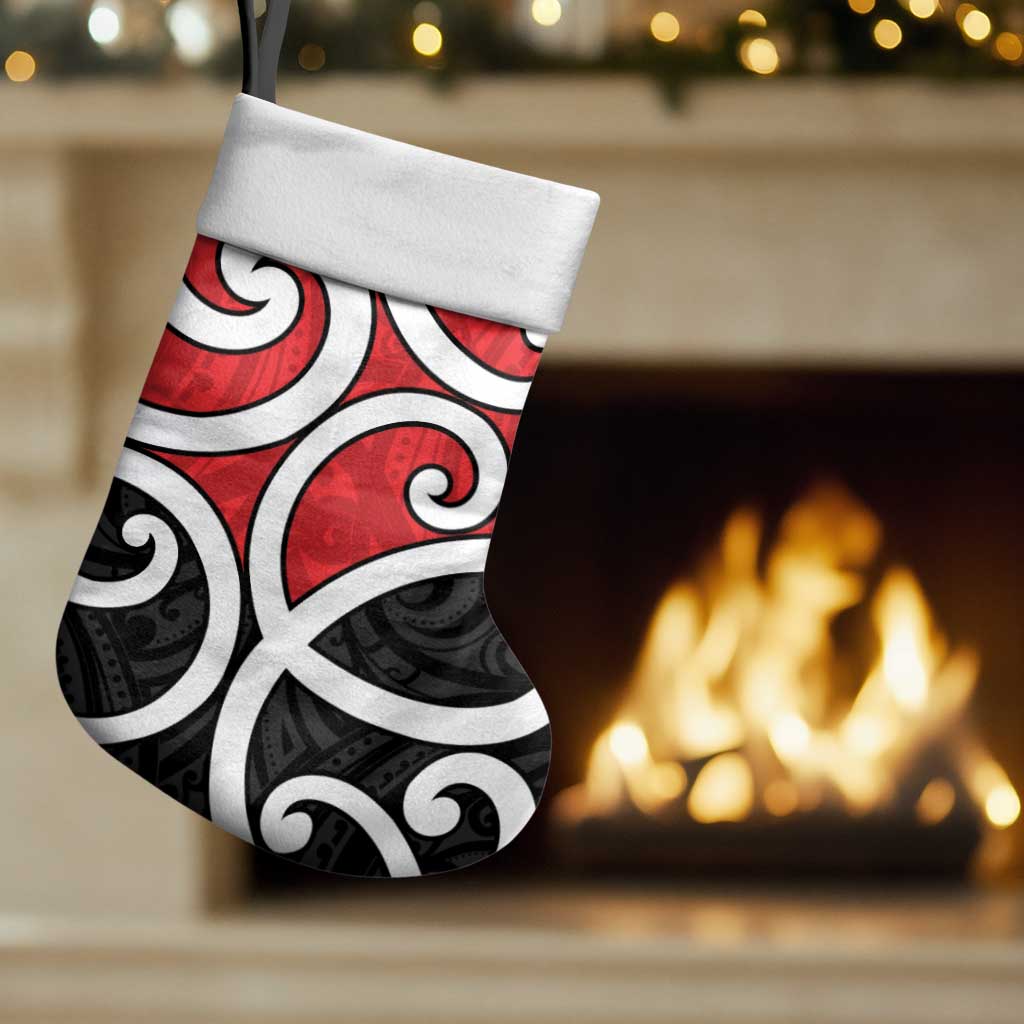 New Zealand Christmas Stocking Maori Koru Tino Rangatiratanga Color - Aussie Hoodie