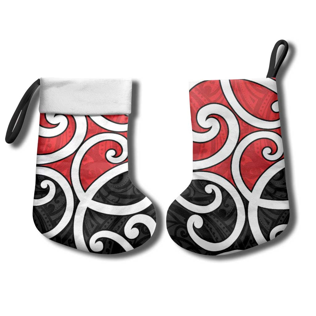 New Zealand Christmas Stocking Maori Koru Tino Rangatiratanga Color - Aussie Hoodie
